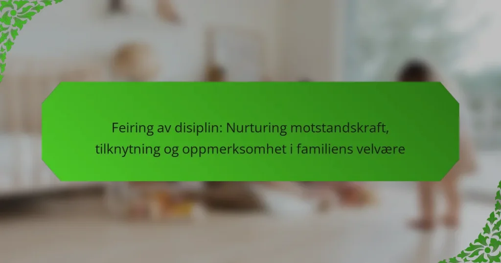 Feiring av disiplin: Nurturing motstandskraft, tilknytning og oppmerksomhet i familiens velvære