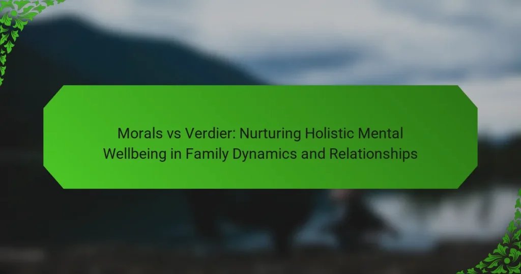 Morals vs Verdier: Nurturing Holistic Mental Wellbeing in Family Dynamics and Relationships