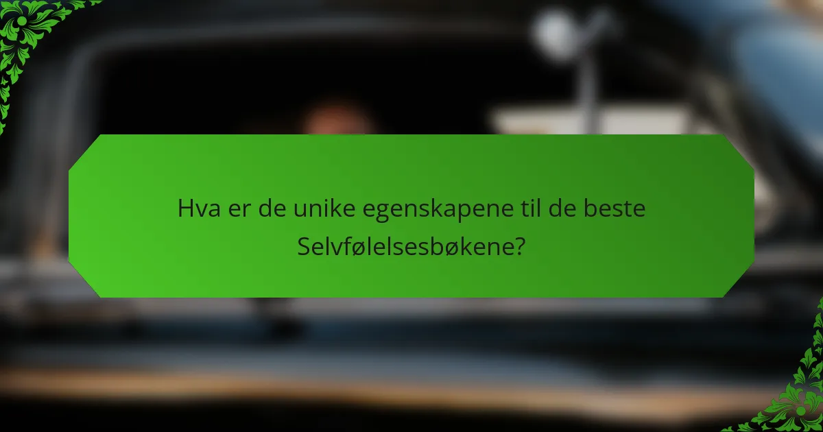 Hva er de unike egenskapene til de beste Selvfølelsesbøkene?