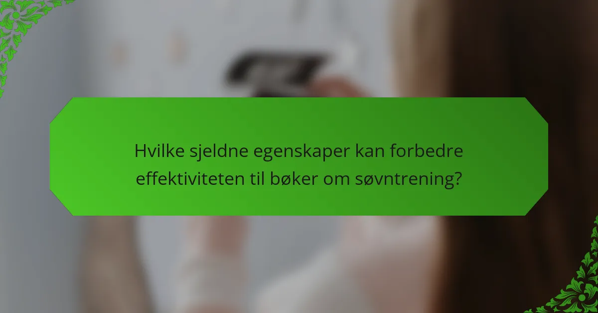Hvilke sjeldne egenskaper kan forbedre effektiviteten til bøker om søvntrening?