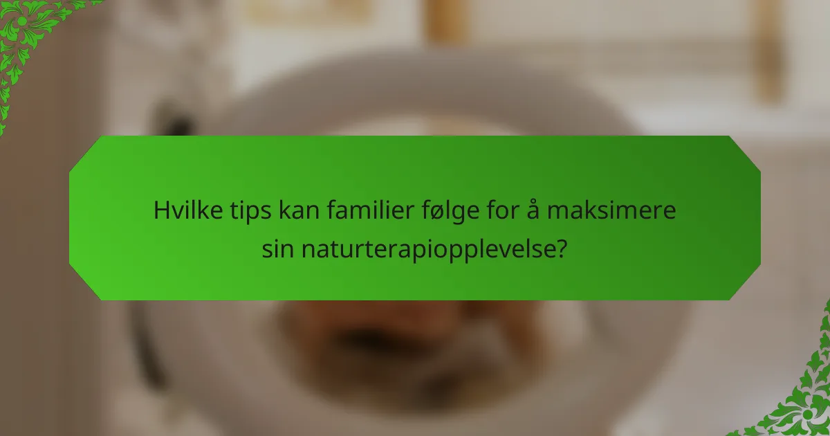 Hvilke tips kan familier følge for å maksimere sin naturterapiopplevelse?